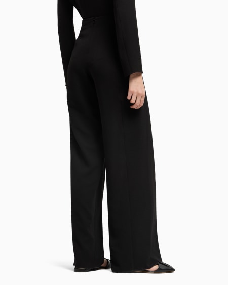 Armani Pantalones Con Panel De Crepé Fluido