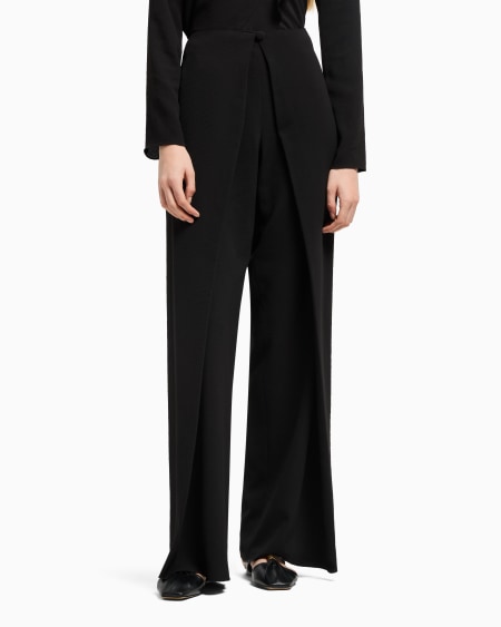 Armani Pantalones Con Panel De Crepé Fluido