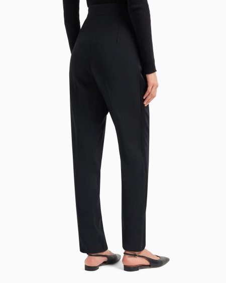 Armani Pantalones Con Pinzas De Envers Satén