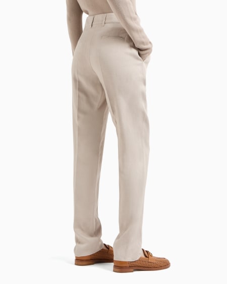 Armani Pantalones Con Pinzas En Mezcla De Lino
