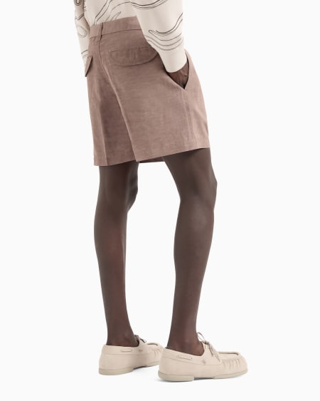 Armani Pantalones Cortos En Mezcla De Lino