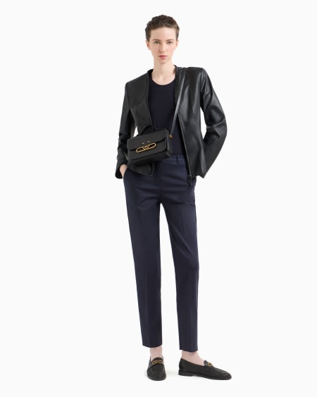 Armani Pantalones De Algodón Elástico Compacto