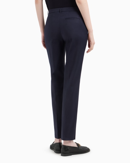 Armani Pantalones De Algodón Elástico Compacto