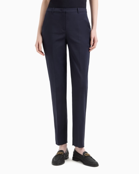 Armani Pantalones De Algodón Elástico Compacto