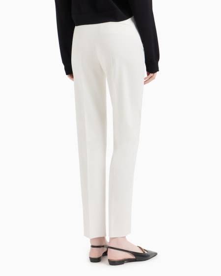 Armani Pantalones De Algodón Elástico Compacto