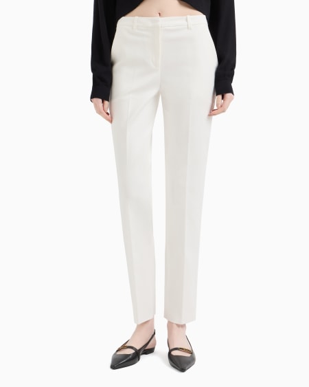 Armani Pantalones De Algodón Elástico Compacto