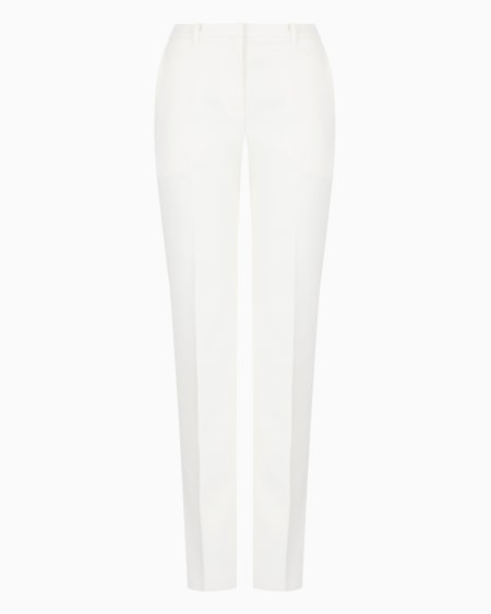 Armani Pantalones De Algodón Elástico Compacto