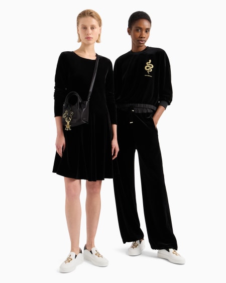 Armani Pantalones De Chenilla Con Cintura Elástica