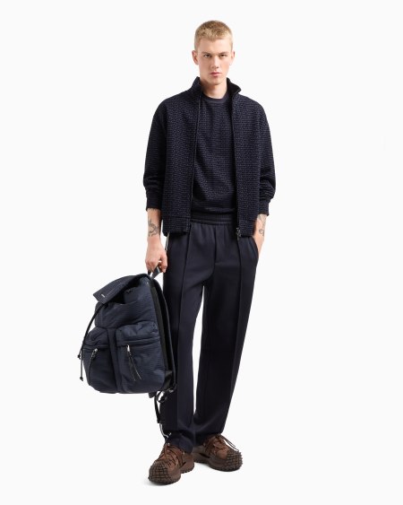 Armani Pantalones De Punto Con Bandas Con Logotipo