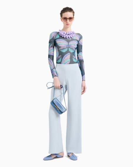 Armani Pantalones Palazzo De Crepé De Cady