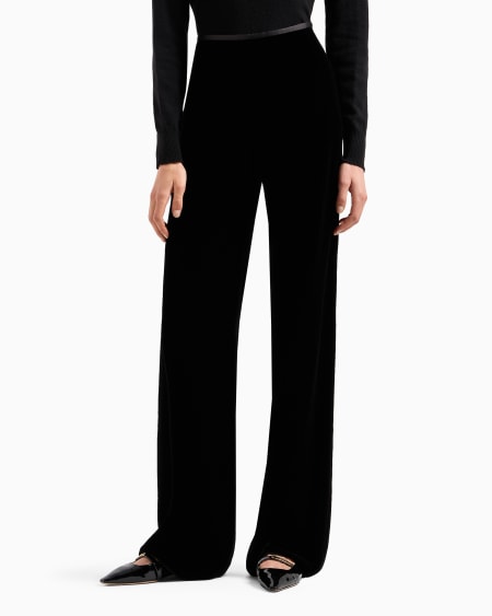 Armani Pantalones Palazzo De Terciopelo