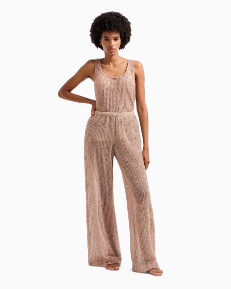 Armani Pantalones Playeros De Lúrex Jaspeado