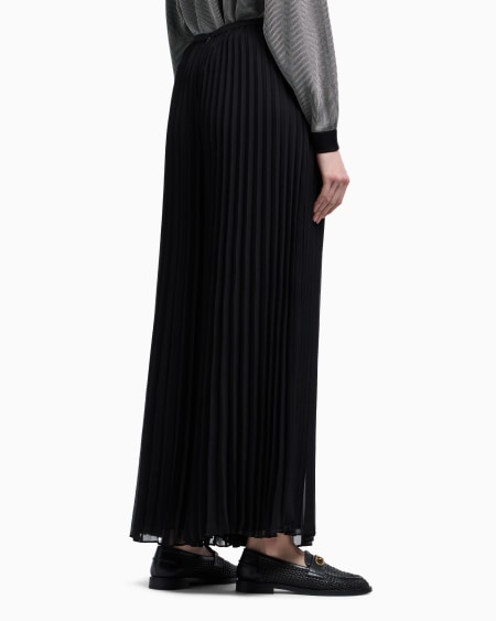 Armani Pantalones Plisados De Georgette Técnico