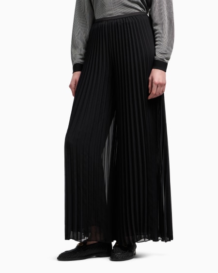 Armani Pantalones Plisados De Georgette Técnico