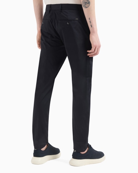 Armani Pantalones Tipo Chinos De Algodón Elástico