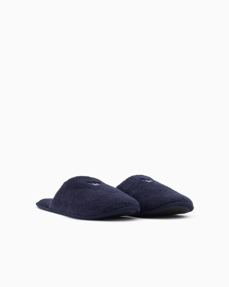 Armani Pantuflas De Rizo Con águila Bordada