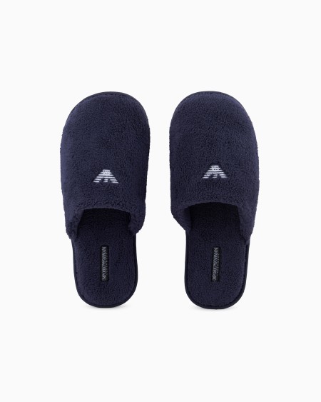 Armani Pantuflas De Rizo Con águila Bordada