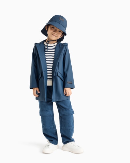 Armani Parka De Nailon Revestido Con Capucha