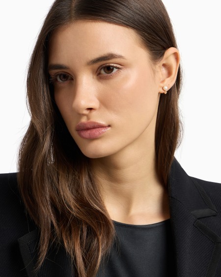 Armani Pendientes De Botón Con Perlas Blancas