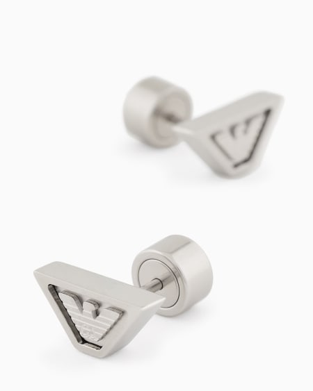 Armani Pendientes De Botón De Acero Inoxidable
