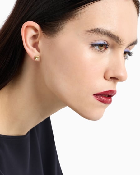 Armani Pendientes De Botón De Latón Dorado