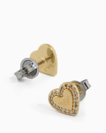 Armani Pendientes De Botón De Latón Dorado