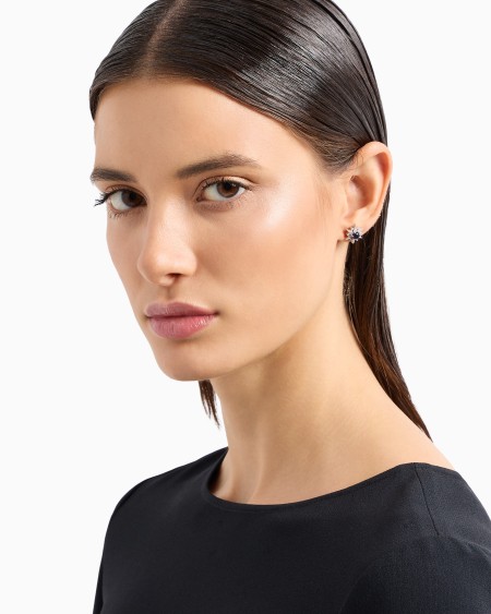 Armani Pendientes De Botón De Plata De Ley