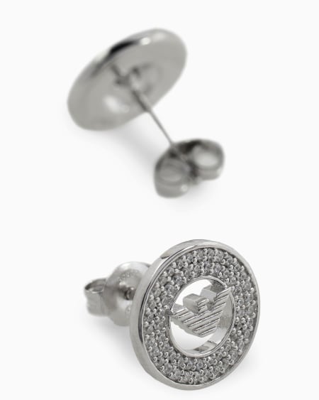 Armani Pendientes De Botón De Plata De Ley