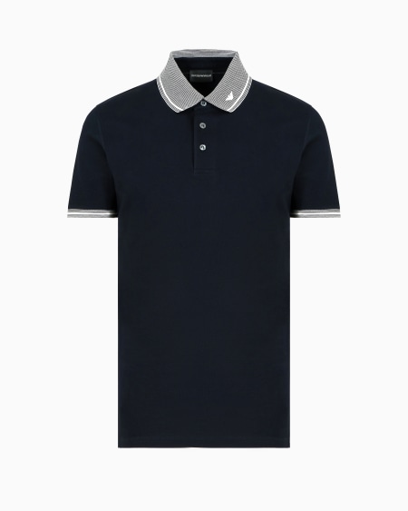 Armani Polo de piqué con cuello perfilado