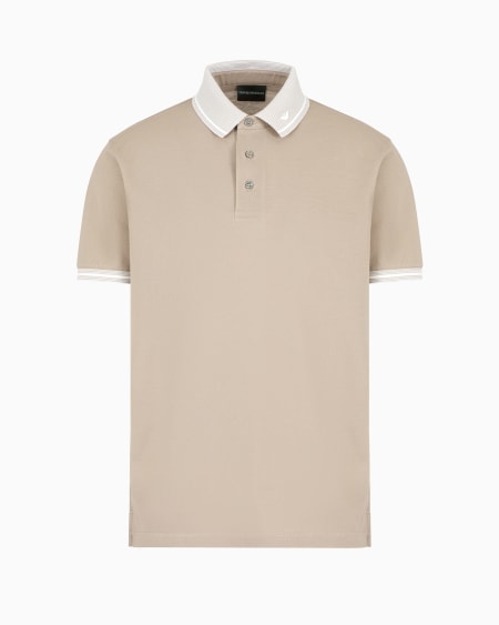 Armani Polo De Piqué Con Cuello Perfilado