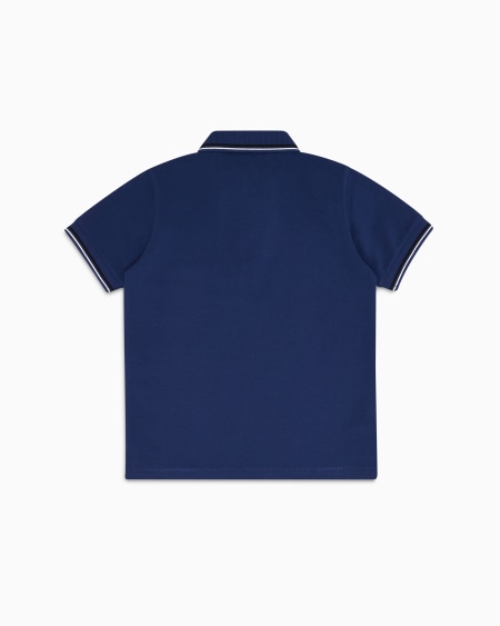 Armani Polo De Piqué Elástico Con Bordes A Rayas