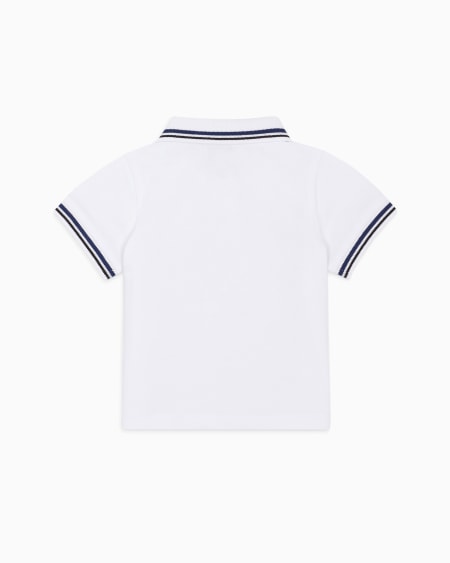 Armani Polo De Piqué Elástico Con Bordes A Rayas