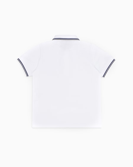 Armani Polo De Piqué Elástico Con Bordes A Rayas