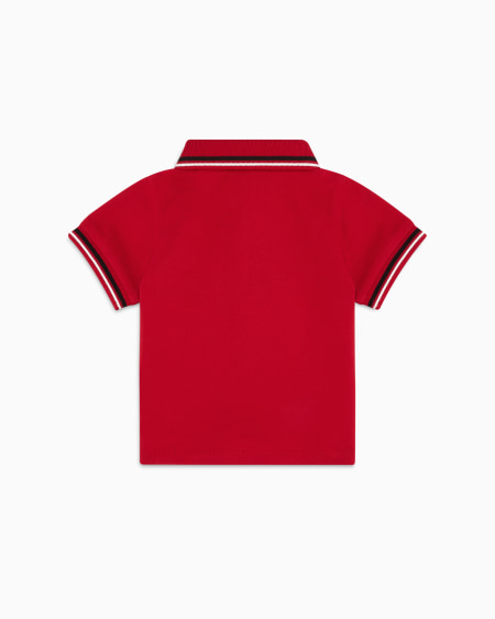 Armani Polo De Piqué Elástico Con Bordes A Rayas