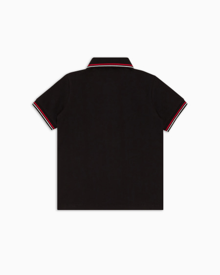 Armani Polo De Piqué Elástico Con Bordes A Rayas