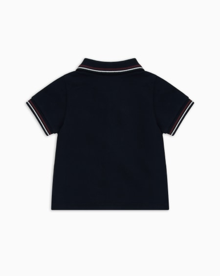 Armani Polo De Piqué Elástico Con Bordes A Rayas