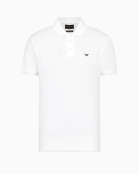 Armani Polo de piqué mercerizado con microáguila