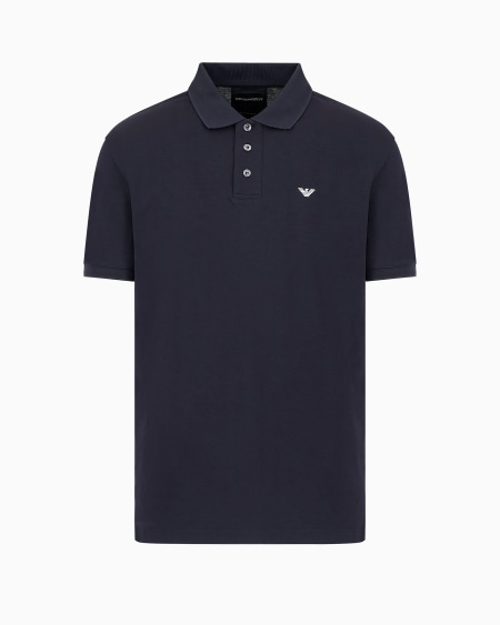 Armani Polo de piqué mercerizado con microáguila