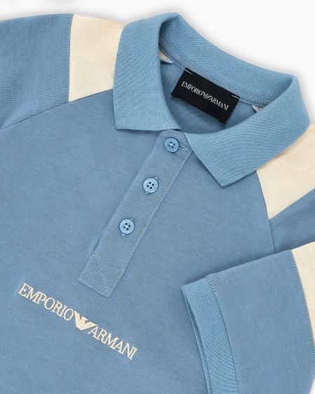 Armani Polo De Punto Con Detalle A Rayas