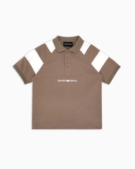 Armani Polo De Punto Con Detalle A Rayas