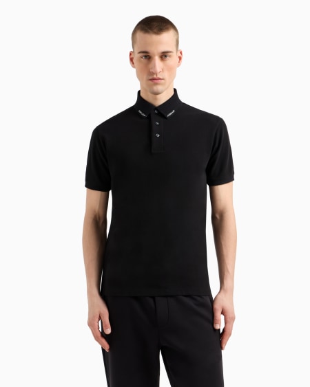 Armani Polo De Punto Con Logotipo En El Cuello