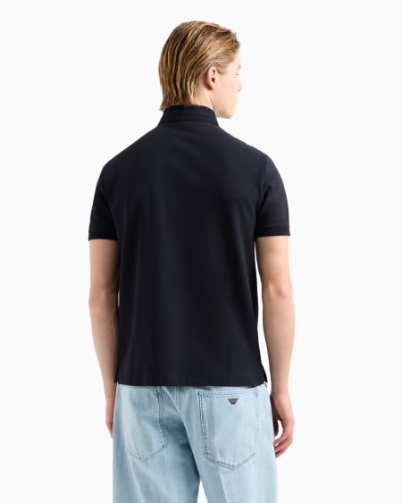 Armani Polo De Punto Con Logotipo En El Cuello