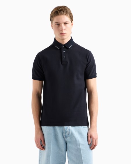 Armani Polo De Punto Con Logotipo En El Cuello