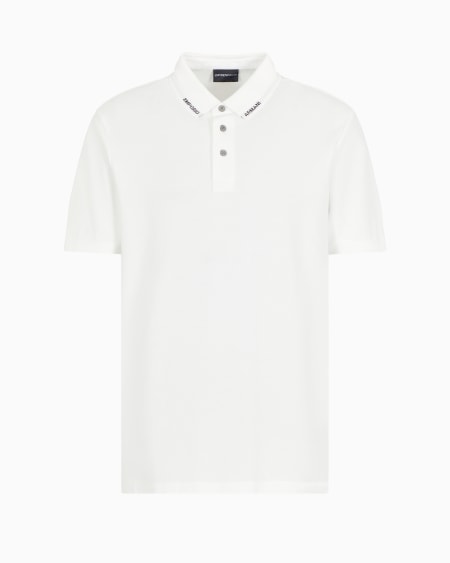 Armani Polo de punto con logotipo en el cuello