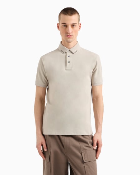 Armani Polo De Punto Con Logotipo En El Cuello