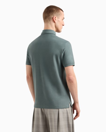 Armani Polo De Punto Con Logotipo En El Cuello