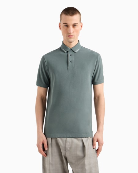 Armani Polo De Punto Con Logotipo En El Cuello