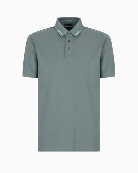 Armani Polo De Punto Con Logotipo En El Cuello