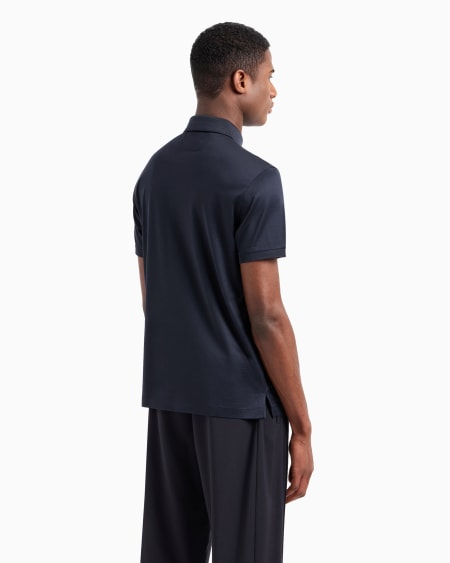 Armani Polo De Punto De Mezcla De Lyocell ASV
