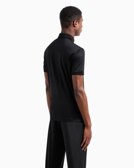 Armani Polo De Punto De Mezcla De Lyocell ASV